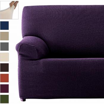Eiffel Textile Elegante Adaptable Lavable Funda Sofá 2 plazas, Poliéster, Morado