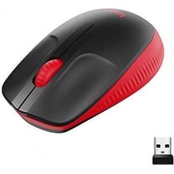 Logitech Wireless Mouse M190, Full Size Ambidextrous Curve Design, 18-Month Battery with Power Saving Mode, USB Receiver, Precise Cursor Control + Scrolling, Wide Scroll Wheel, Scooped Buttons - Red