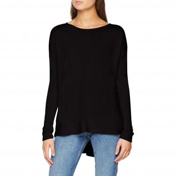 Noisy May Nmchen L/s Boatneck Long Knit Noos, suéter para Mujer, Negro Black, 42