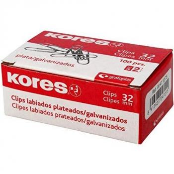 Kores 471275 Caja de Clips Galvanizados, Plateado, Nº 2