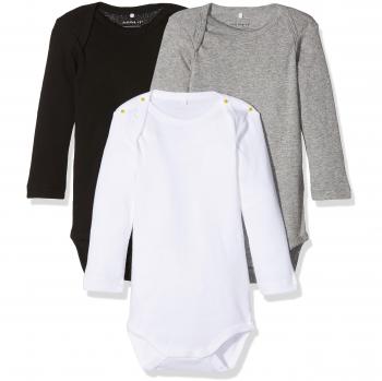 NAME IT Nbnbody Ls Noos, Body para Bebés, Negro
