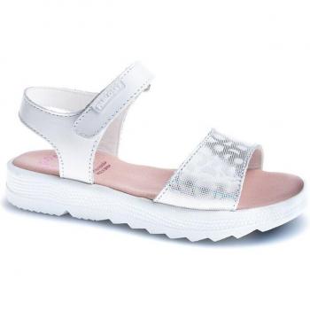Pablosky - Sandalias abiertas de niña en piel con cierre adherente, modelo Olimpo blanco, fabricadas en España, muy cómodas y combinables para lucir este verano