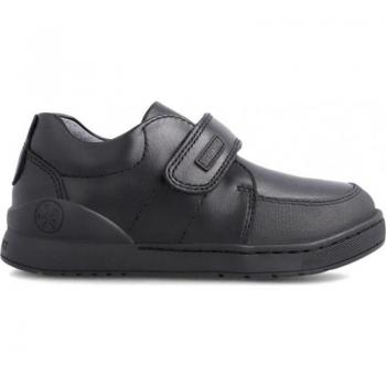 Zapatillas Escolares Biomecanics para Niño en Cuero Auténtico de Calidad con Cierre Adherente, Color Negro