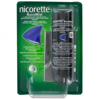 Nicorette Bucomist Sabor Fruta Menta 1 mg/PulverizaciÃ³n 1 Aerosol Bucal 150 Dosis