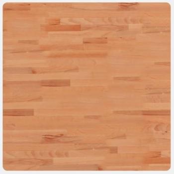 Tablero de mesa cuadrado de madera maciza de haya 70x70x1,5 cm Marrón