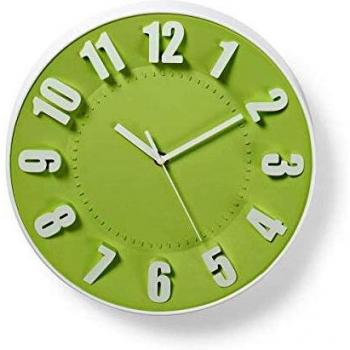 Nedis Reloj de Pared Circular 30 cm de diametro Verde