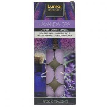 LILI HOME Pack de 10 Tealights Perfumadas con Fragancia a Lavanda, Diámetro de 14 × 35 mm, Duración Aproximada de 4.5 Horas por Vela, Ideal para C