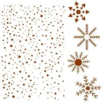 Stencil Deco Fiesta 027 Copos Nieve. Medidas aproximadas: Medida exterior del stencil: 20 x 20 cm Medida del diseño:18 x 18 cm