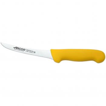 Cuchillo Deshuesador Arcos Colour - Prof 291300 de acero inoxidable Nitrum, mango ergonómico de Polipropileno amarillo y hoja de 14 cm con funda display