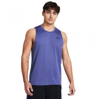Under Armour Camiseta Sin Mangas Tech para Hombre, Color Lila (561) Starlight/Negro, Talla Large, Regular