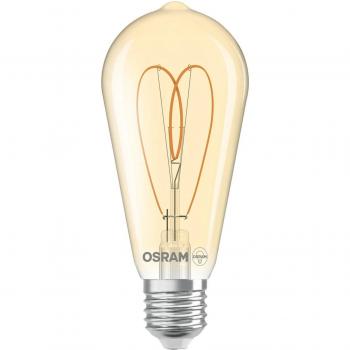 Bombilla LED Vintage ST64 E27 4,9W Filamento Corazón Oro Atenuable