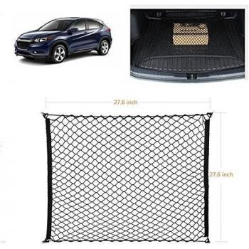 Ruesious Red de Troncos SUV elásticos Ajustables y Resistentes - Red de Carga Universal Extensible con Ganchos | Organizador, Almacenamiento, Malla, Nylon, Bungee | para el Coche, SUV, Van -Negro