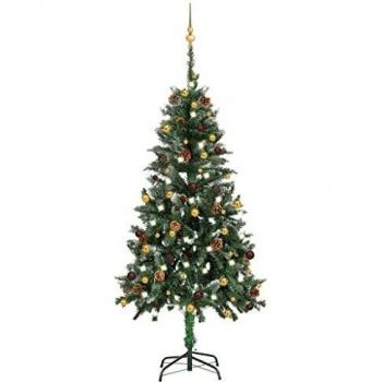 vidaXL Artificial Pre-lit Christmas Tree with Ball Set 150 cm