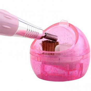 Cepillo de limpieza portátil para manicura con caja, accesorio para brocas de uñas y cabezales de rebaba