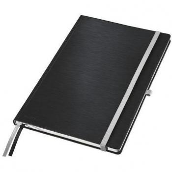Cuaderno Leitz Style A4, tapa dura, 80 hojas, rayado horizontal, color negro satinado