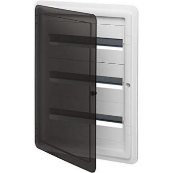 Cuadro de distribución empotrado Vimar 54 módulos DIN IP40 con puerta ahumada