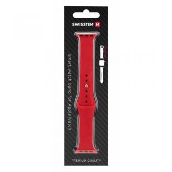 Swissten - Correa de silicona compatible con Apple Watch de 38 y 40 mm - rojo