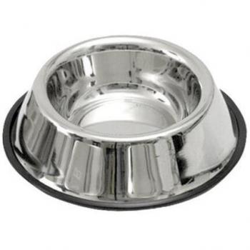 Comedero Antideslizante de Acero Inoxidable para Perros y Gatos 450 ml