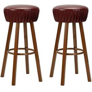 vidaXL 2X Sillas de Bar Cuero Sintético Marrón Taburete Banco Asiento Mueble
