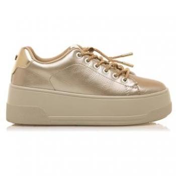 Zapatillas Deportivas de Mujer Mariamare con Plataforma, Cierre de Cordones y Puntera Redonda en Color Oro