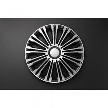 Tapacubos AutoStyle PP 5257 - Pack de 4 Enjoliveurs Diseño Volante 17'' Plata/Negro