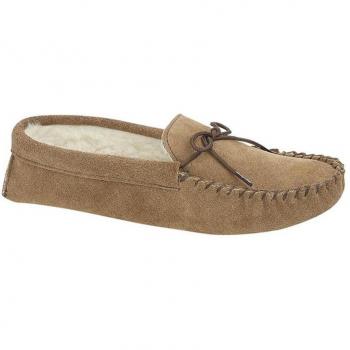 Mokkers Mens Jake Suede Moccasin Slippers - Men's moccasin slippers, made of high-quality suede, soft lining for comfort, lightweight design, durable rubber sole for indoor and outdoor use, available in various sizes and colors
