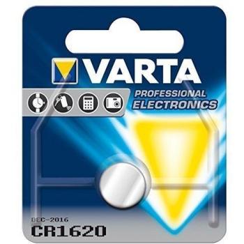 Varta Pila de botón de litio de 3V Electronics CR1620, en blíster original de 1 unidad, gris