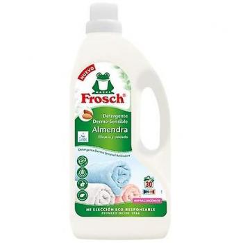 Detergente Líquido Almendra Frosch 1,5L - Detergente ecológico para ropa con extracto de almendra, biodegradable, sin ingredientes agresivos, adecuado para pieles sensibles, envase reciclable