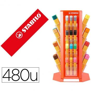 Expositor giratorio Stabilo Point 88 / Pen 68 con 480 unidades surtidas