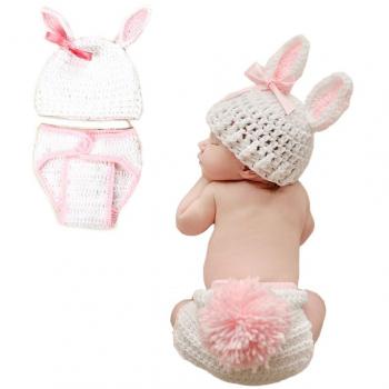 FYGOOD Traje unisex de Fotografía de bebé traje de conejo blanco