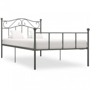 Estructura de cama de metal gris 90x200 cm