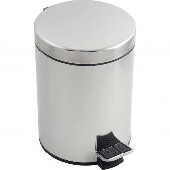 Metaltex Cubo con Pedal Redondo, Acero Inoxidable, Gris, 20x20x29 cm