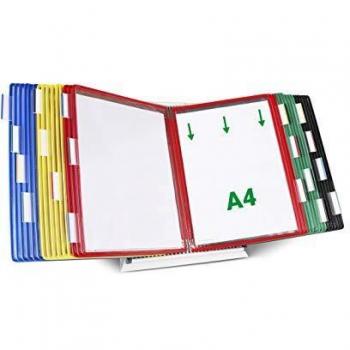 Atril de mesa A4 con 30 paneles de visualización en colores variados