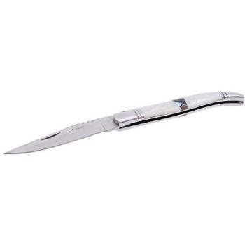 LAGUIOLE - Cuchillo plegable Mango de nácar - Nácar, acero inoxidable - Cuchillo plegable de uso diario - Caja de regalo - nácar, acero inoxidable - Blanco