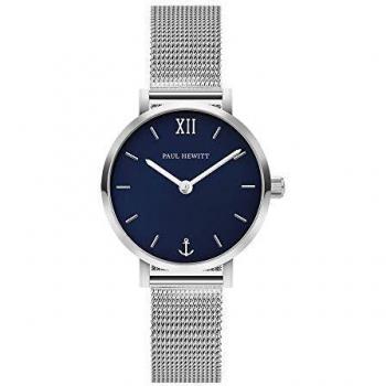 PAUL HEWITT Reloj de muñeca para Mujer en Acero Inoxidable Sailor Modest Blue Lagoon - Reloj de Mujer con Correa de Acero Inoxidable, Reloj de muñeca para Mujer en Plata con Esfera Azul