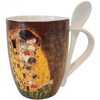 Taza de Cerámica con Cuchara El Beso de Klimt - Enesco