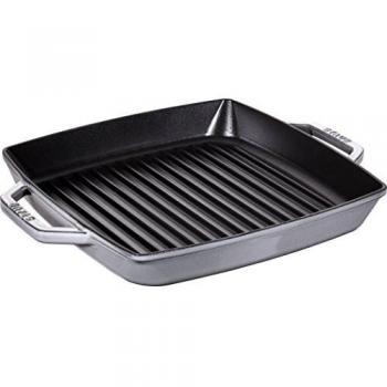 Sartén Grill Rectangular Staub, 28 cm, Hierro Fundido, Gris Grafito