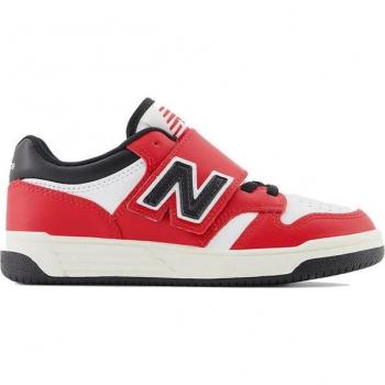 Zapatillas New Balance 480 Hook & Loop Rojo/Blanco Infantiles con cierre autoadherente