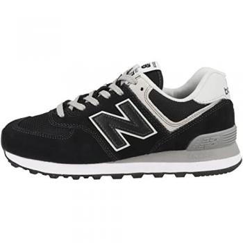 New Balance Women's 574 Core Sneakers - Black/Grey, Size 36.5