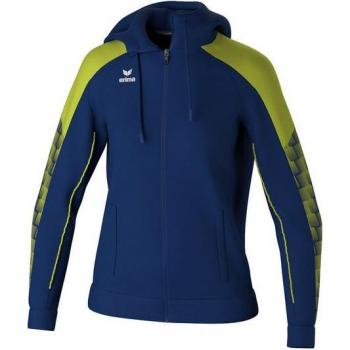 Erima Women's Evo Star Training Jacket with Hood - New Navy/Lime 36