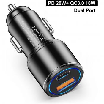 Cargador de coche USB 6A tipo C para iPhone 13/12 Pro Max, carga rápida PD 20W y QC3.0 para teléfonos móviles Xiaomi