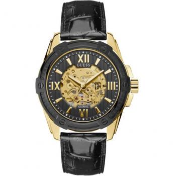 Guess - Reloj de hombre Galaxy W1308G2 automático de piel y correa negra