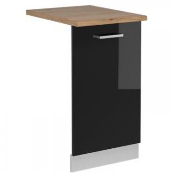Panel Frontal para Lavavajillas R-Line, Negro Brillo Intenso/Blanco, 45 cm, Acabado en Roble