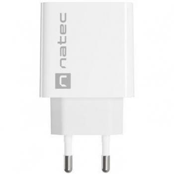 Cargador Natec Ribera 20W USB-C PD3.0 QC3.0 Blanco