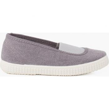 Zapatillas ecológicas de lona con elástico central para niña