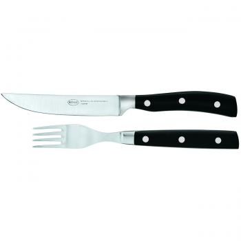 Set de Cubiertos para Steak RÖSLE, 4 Piezas (2 Cuchillos y 2 Tenedores) con Caja de Madera