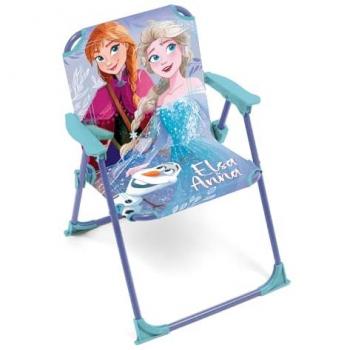 Silla Plegable Infantil FROZEN con Brazos, 38x32x53 cm, Estructura de Metal, Asiento de Polyester, Apoyabrazos de Plástico, Cierre de Seguridad para Evitar el P