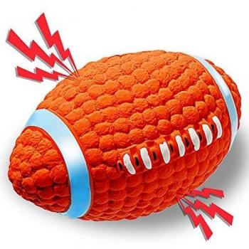ACE2ACE Juguetes para Perro con Sonido, Squeak látex Juguetes para Perro Mediano Grande Rugby Juego Interactivo, Entrenamiento y Ejercicio en Exteriores Juguetes Masticar de Perros- L