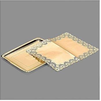 BOLSA CON 1 BANDEJA RECTANGULAR CON BLONDA ORO 22x28cm