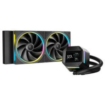 Refrigeración Líquida DeepCool LM240 - 240mm AIO con Pantalla IPS de 2.4 pulgadas y RGB direccionable, Negro